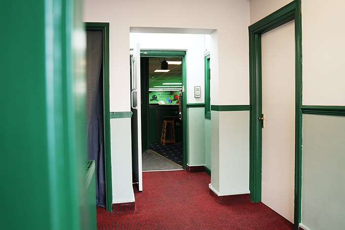 freshly painted corridor